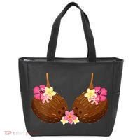 Funny Coconut Bra With Hawaiian Tropical Flowers Tote Bag thumb 0