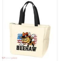 Funny Cow Bee Bumblebee Beehaw American Flag 4 Gift Tote Bag thumb 3