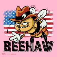 Funny Cow Bee Bumblebee Beehaw American Flag 4 Gift Coaster thumb 2