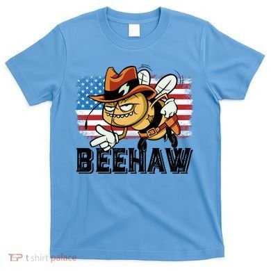 Funny Cow Bee Bumblebee Beehaw American Flag 4 Gift T-Shirt