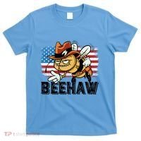 Funny Cow Bee Bumblebee Beehaw American Flag 4 Gift T-Shirt thumb 0