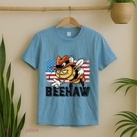 Funny Cow Bee Bumblebee Beehaw American Flag 4 Gift T-Shirt thumb 2