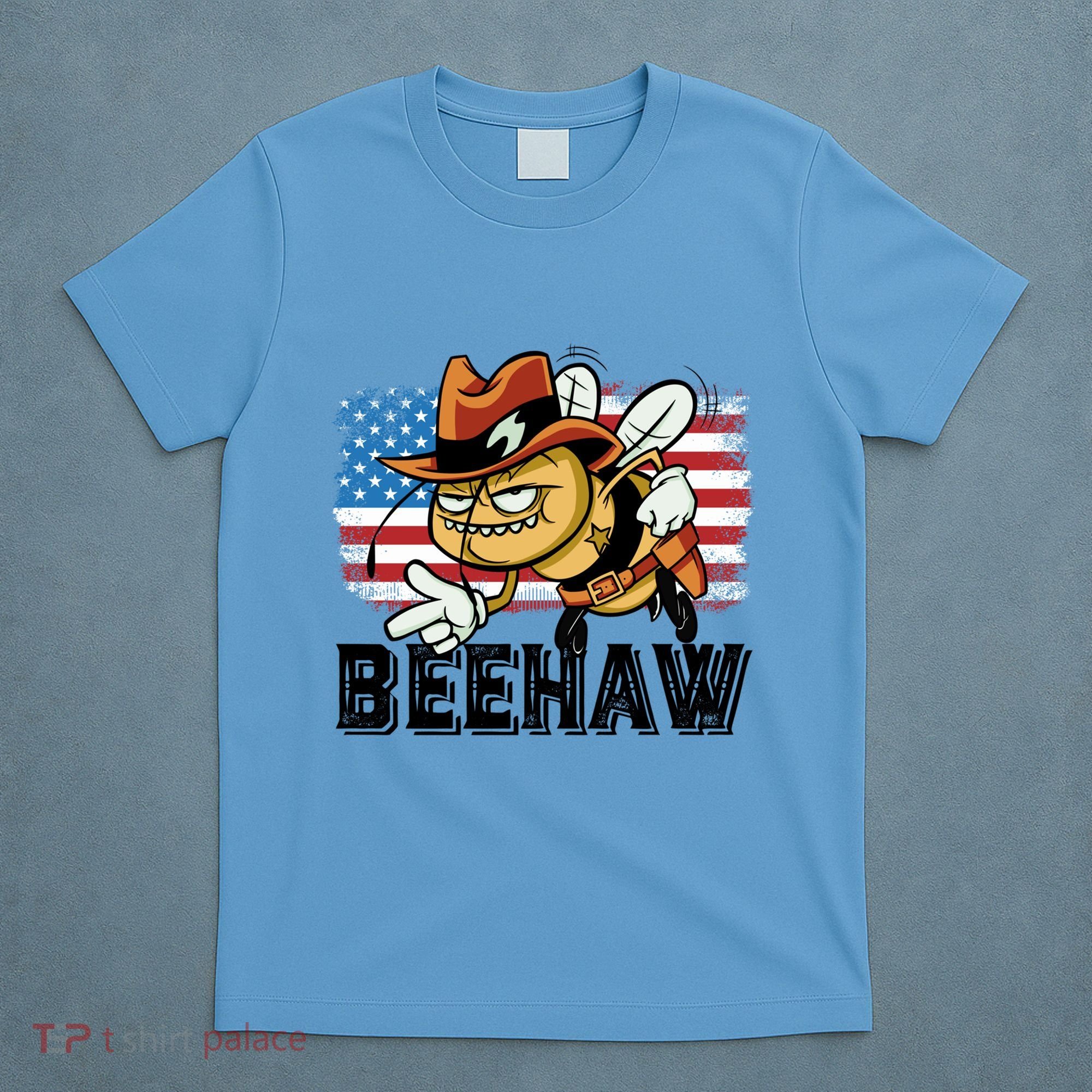 Funny Cow Bee Bumblebee Beehaw American Flag 4 Gift T-Shirt
