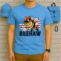 Funny Cow Bee Bumblebee Beehaw American Flag 4 Gift T-Shirt thumb 5