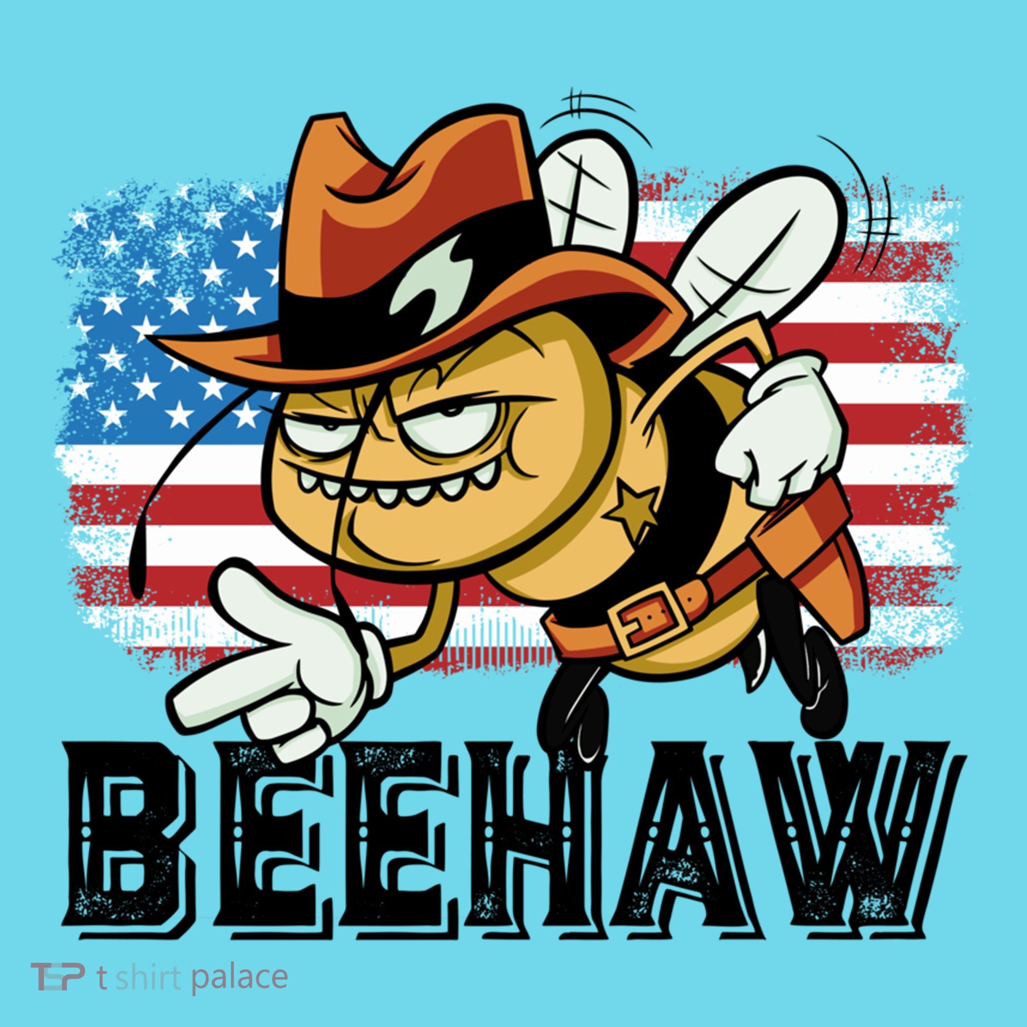 Funny Cow Bee Bumblebee Beehaw American Flag 4 Gift T-Shirt