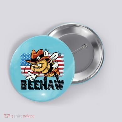 Funny Cow Bee Bumblebee Beehaw American Flag 4 Gift Button