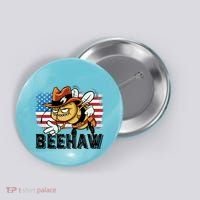 Funny Cow Bee Bumblebee Beehaw American Flag 4 Gift Button thumb 0