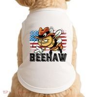 Funny Cow Bee Bumblebee Beehaw American Flag 4 Gift Doggie Tank thumb 0