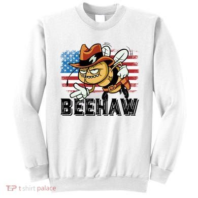 Funny Cow Bee Bumblebee Beehaw American Flag 4 Gift Sweatshirt