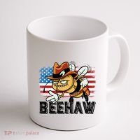 Funny Cow Bee Bumblebee Beehaw American Flag 4 Gift Coffee Mug thumb 1