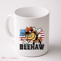 Funny Cow Bee Bumblebee Beehaw American Flag 4 Gift Coffee Mug thumb 0