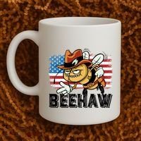Funny Cow Bee Bumblebee Beehaw American Flag 4 Gift Coffee Mug thumb 2