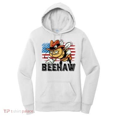 Funny Cow Bee Bumblebee Beehaw American Flag 4 Gift Women's Hoodie