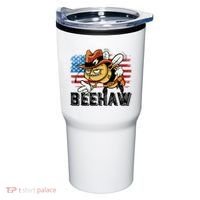 Funny Cow Bee Bumblebee Beehaw American Flag 4 Gift Tumbler thumb 0