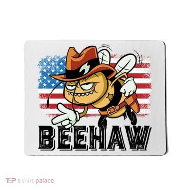 Funny Cow Bee Bumblebee Beehaw American Flag 4 Gift Mousepad