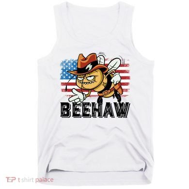 Funny Cow Bee Bumblebee Beehaw American Flag 4 Gift Tank Top