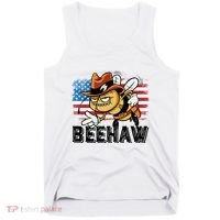 Funny Cow Bee Bumblebee Beehaw American Flag 4 Gift Tank Top thumb 0