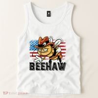 Funny Cow Bee Bumblebee Beehaw American Flag 4 Gift Tank Top thumb 2
