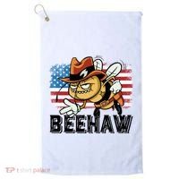 Funny Cow Bee Bumblebee Beehaw American Flag 4 Gift Golf Towel thumb 0