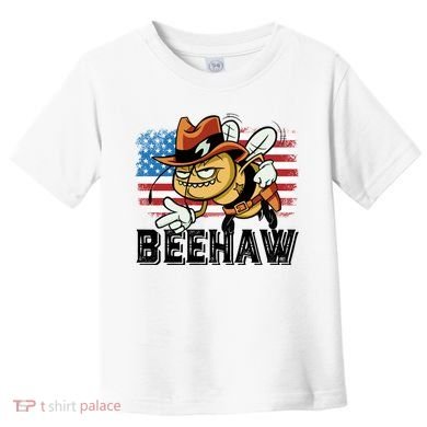 Funny Cow Bee Bumblebee Beehaw American Flag 4 Gift Toddler T-Shirt