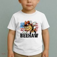 Funny Cow Bee Bumblebee Beehaw American Flag 4 Gift Toddler T-Shirt thumb 2