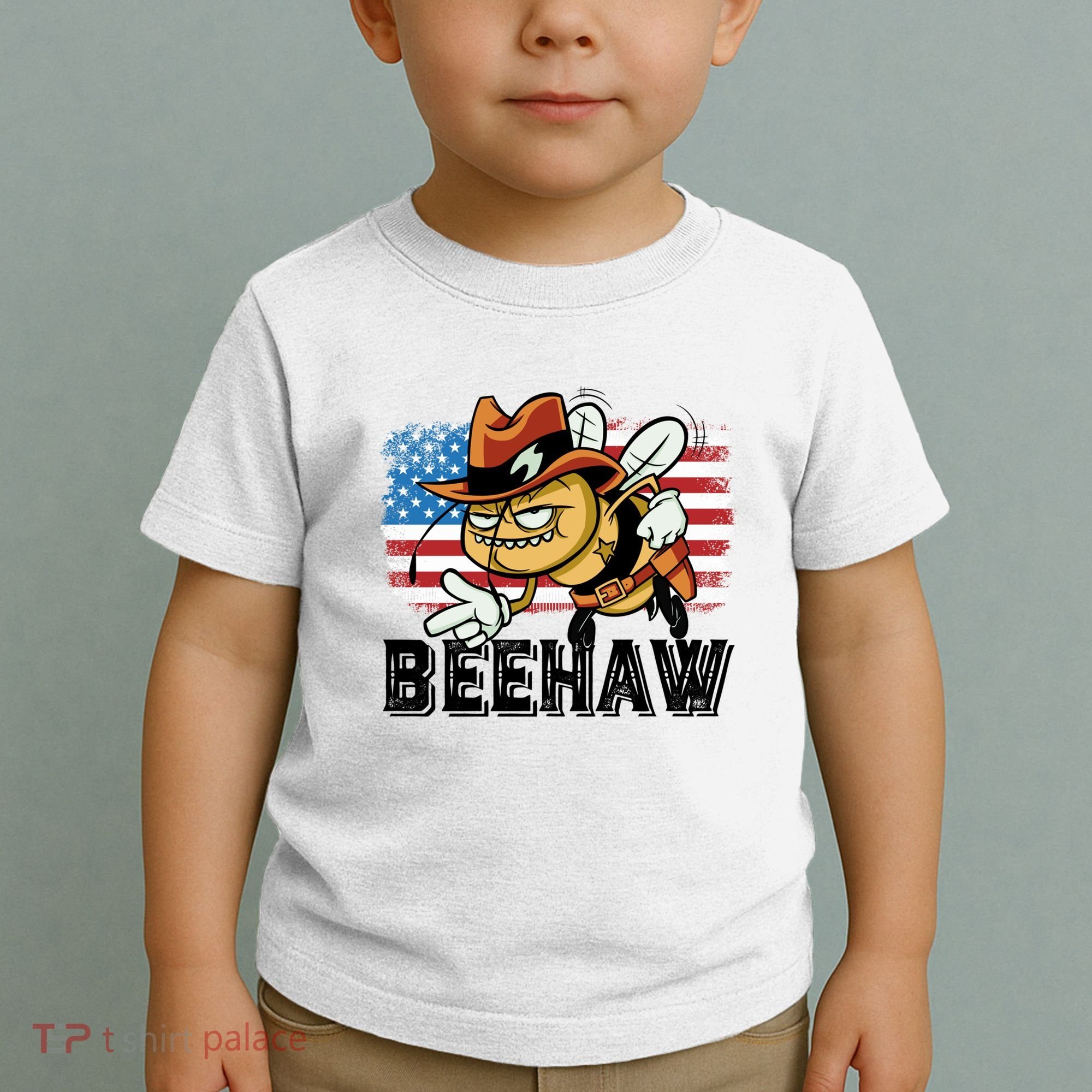 Funny Cow Bee Bumblebee Beehaw American Flag 4 Gift Toddler T-Shirt