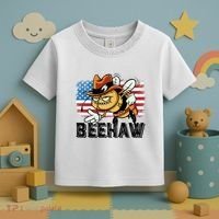 Funny Cow Bee Bumblebee Beehaw American Flag 4 Gift Toddler T-Shirt thumb 3