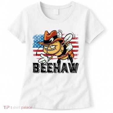 Funny Cow Bee Bumblebee Beehaw American Flag 4 Gift Women's T-Shirt