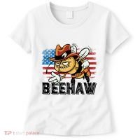 Funny Cow Bee Bumblebee Beehaw American Flag 4 Gift Women's T-Shirt thumb 0