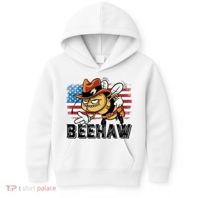 Funny Cow Bee Bumblebee Beehaw American Flag 4 Gift Kids Hoodie