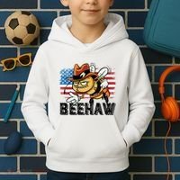 Funny Cow Bee Bumblebee Beehaw American Flag 4 Gift Kids Hoodie thumb 2
