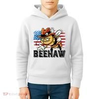 Funny Cow Bee Bumblebee Beehaw American Flag 4 Gift Kids Hoodie thumb 4