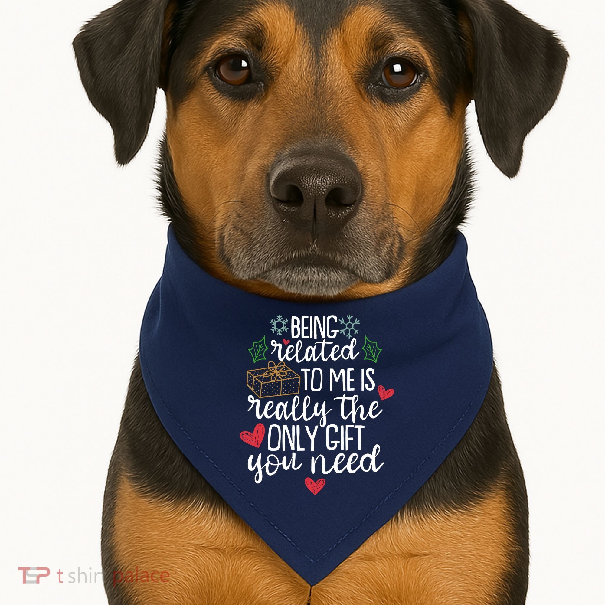 Funny Christmas Being Related To Me Is Really The Only Gift You Need USA-Made Doggie Bandana