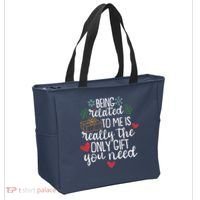 Funny Christmas Being Related To Me Is Really The Only Gift You Need Tote Bag thumb 2