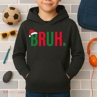 Funny Christmas Bruh Xmas Bruh Kids Hoodie thumb 2