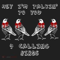 Four Calling Birds Funny Twelve Days Of Christmas Gift Beanie thumb 2