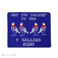 Four Calling Birds Funny Twelve Days Of Christmas Gift Mousepad thumb 0