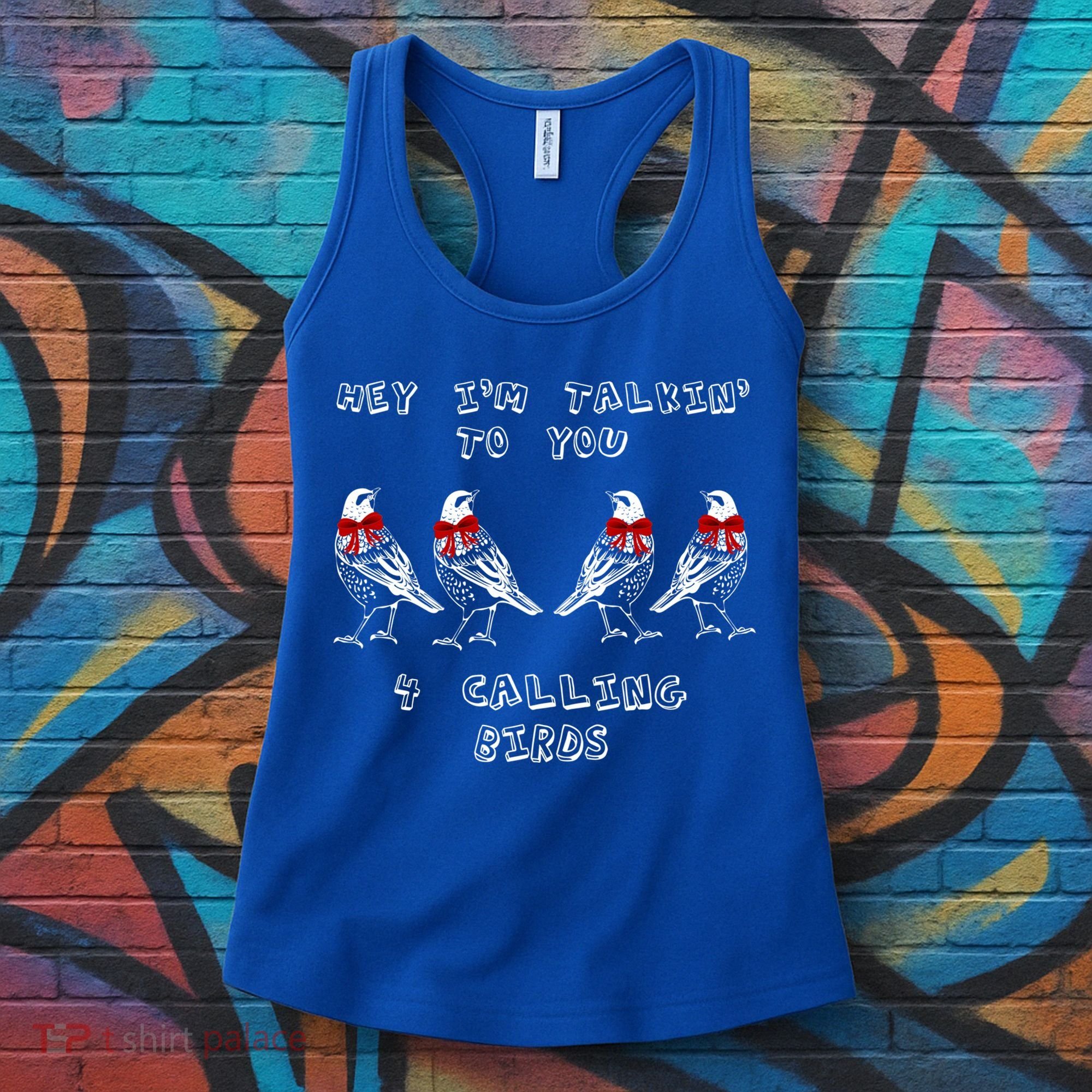 Four Calling Birds Funny Twelve Days Of Christmas Gift Women's Tank Top
