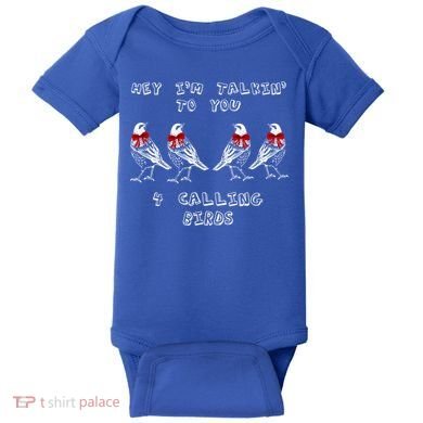Four Calling Birds Funny Twelve Days Of Christmas Gift Baby Bodysuit