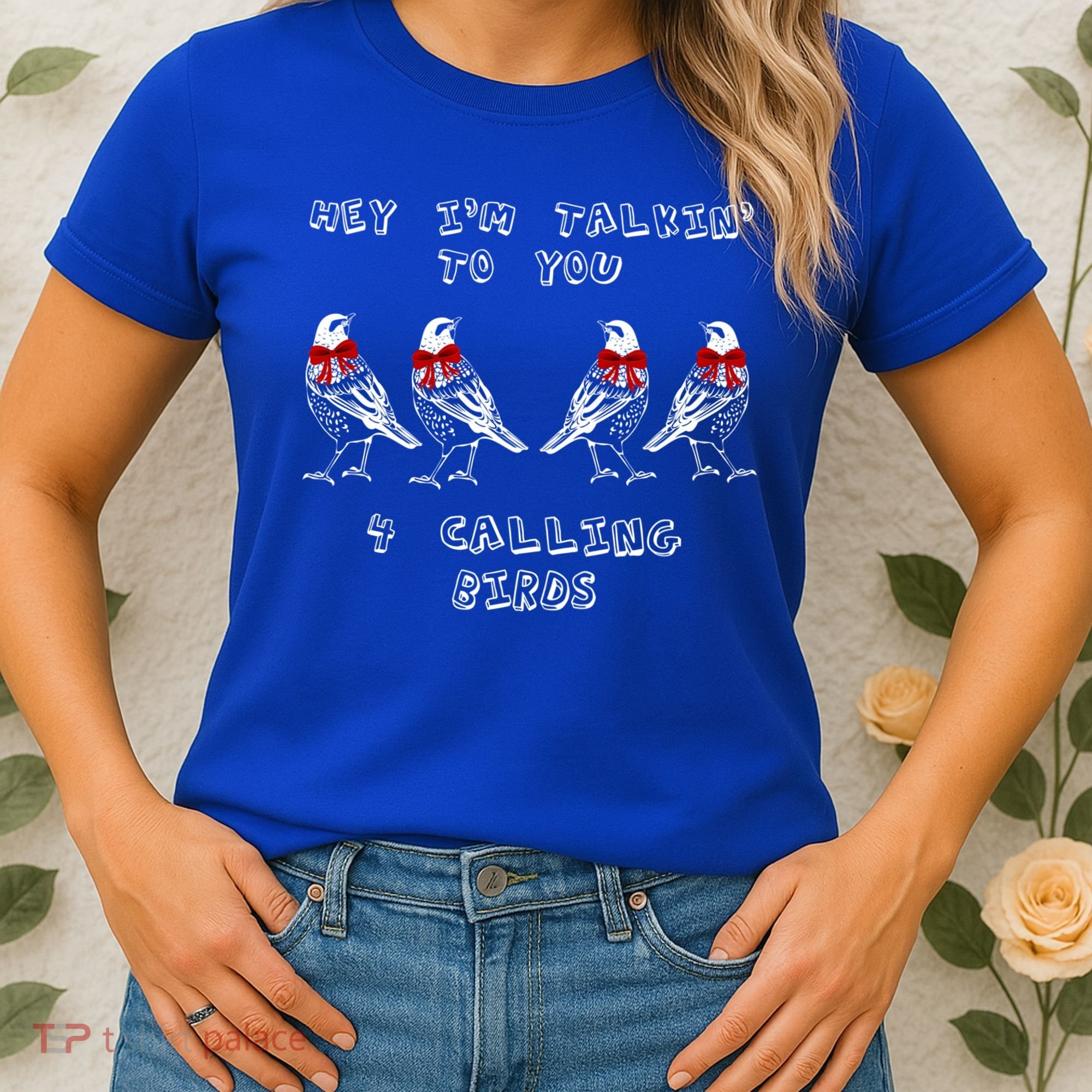 Four Calling Birds Funny Twelve Days Of Christmas Gift Women's T-Shirt
