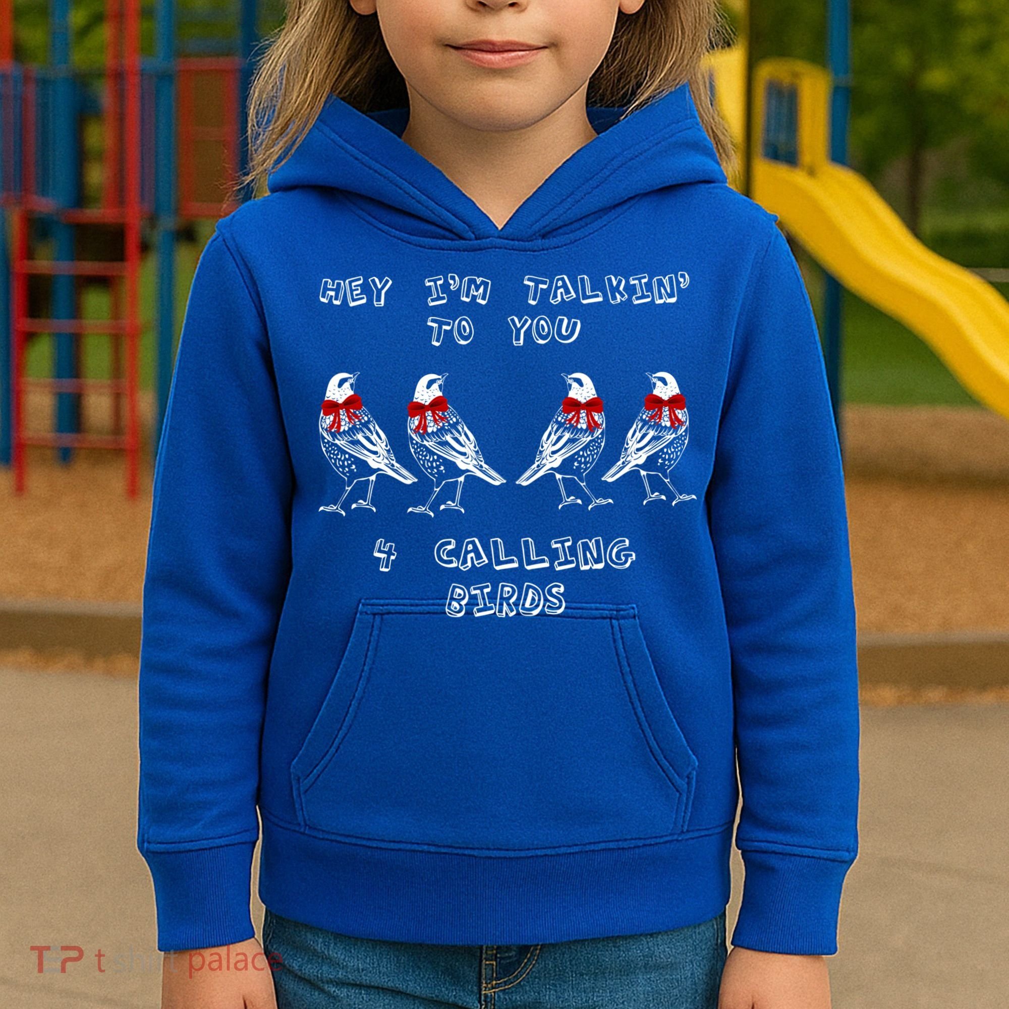 Four Calling Birds Funny Twelve Days Of Christmas Gift Kids Hoodie