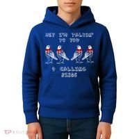 Four Calling Birds Funny Twelve Days Of Christmas Gift Kids Hoodie thumb 4