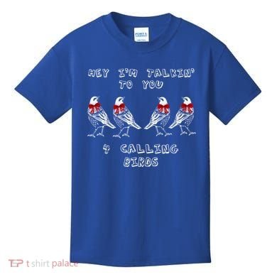 Four Calling Birds Funny Twelve Days Of Christmas Gift Kids T-Shirt
