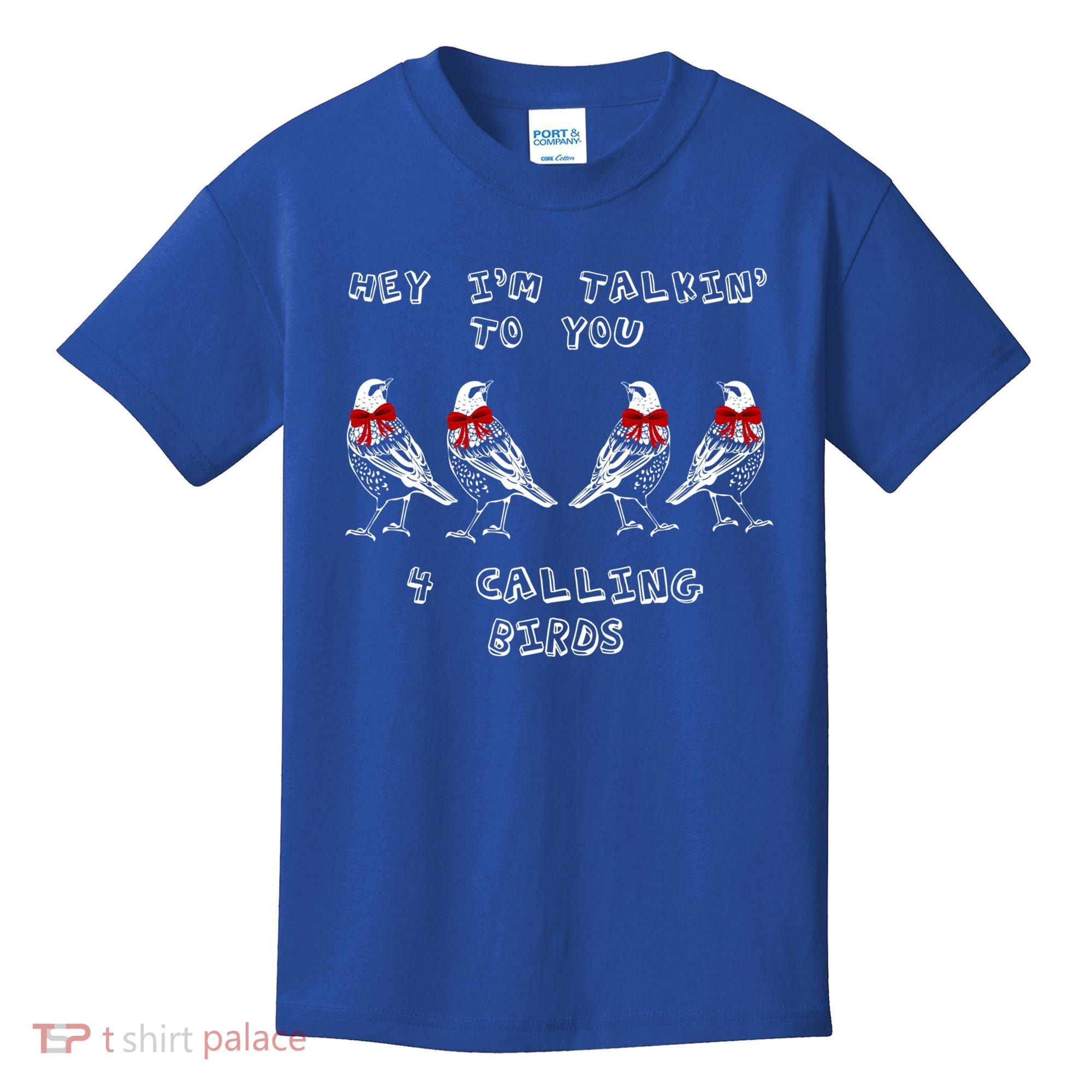 Four Calling Birds Funny Twelve Days Of Christmas Gift Kids T-Shirt