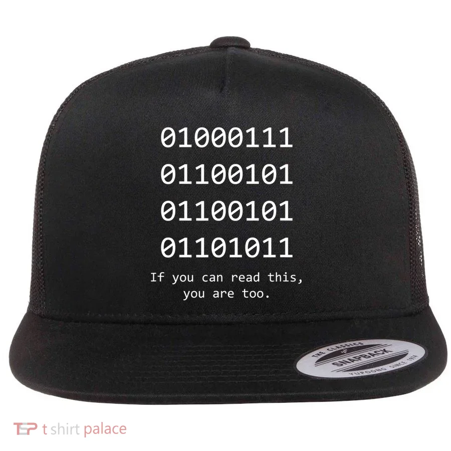 Funny Computer Binary Code Programmer Developer Geek Gift Great Gift Flat Bill Trucker Hat