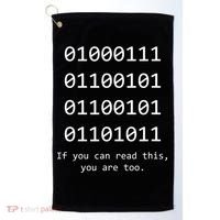 Funny Computer Binary Code Programmer Developer Geek Gift Great Gift Golf Towel thumb 0