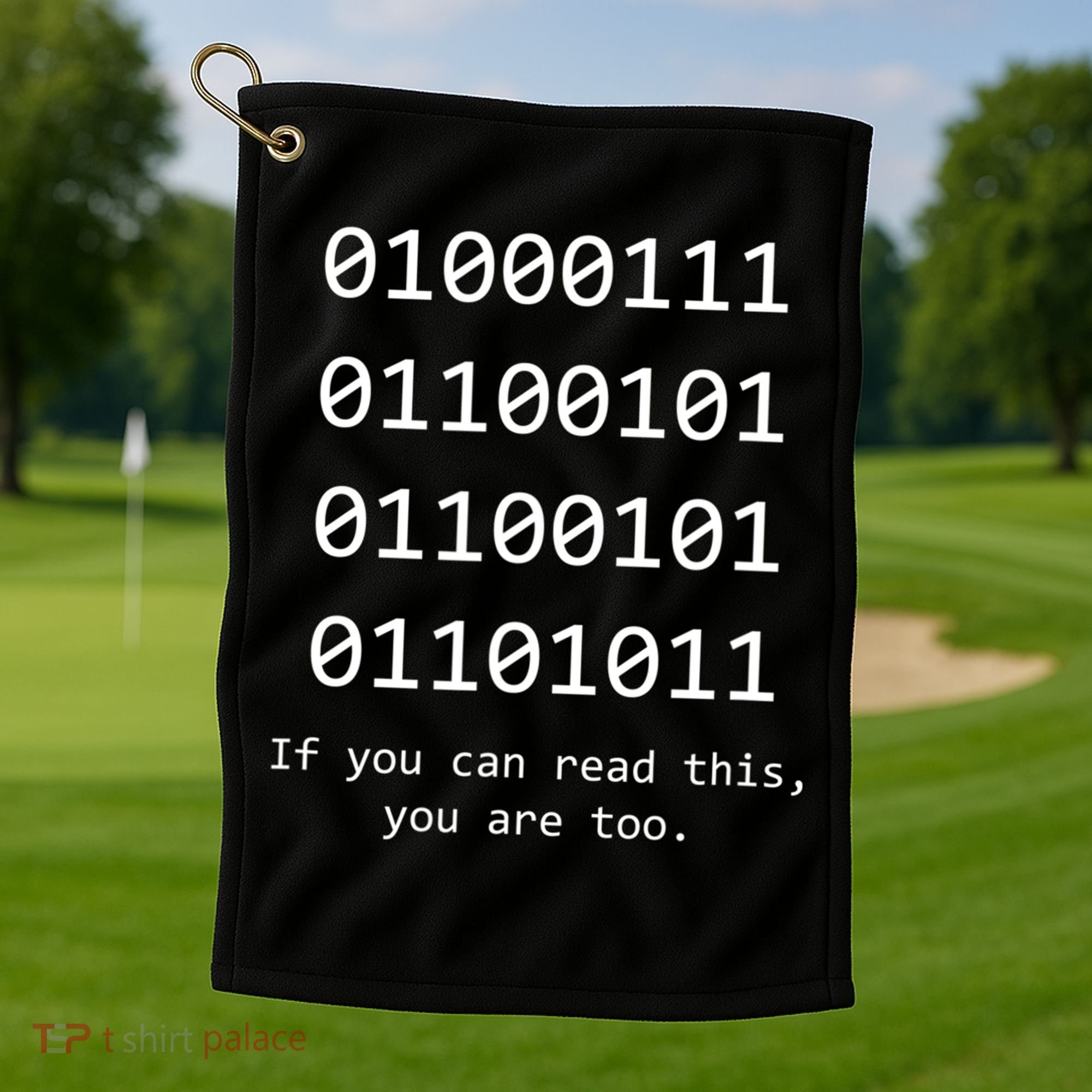 Funny Computer Binary Code Programmer Developer Geek Gift Great Gift Golf Towel