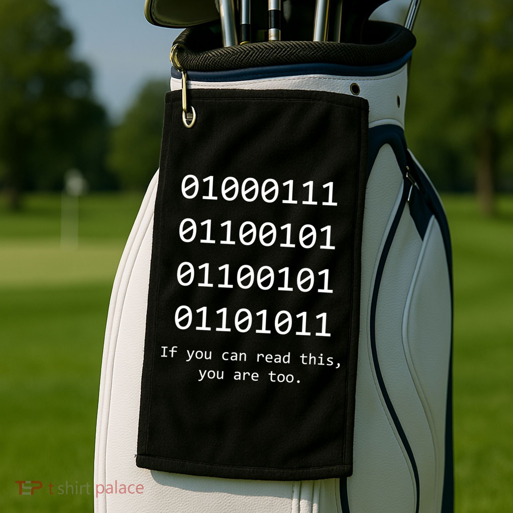 Funny Computer Binary Code Programmer Developer Geek Gift Great Gift Golf Towel