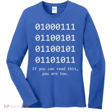 Funny Computer Binary Code Programmer Developer Geek Gift Great Gift Women's Long Sleeve Shirt