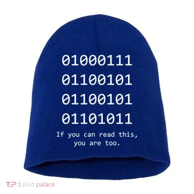 Funny Computer Binary Code Programmer Developer Geek Gift Great Gift Short Acrylic Beanie